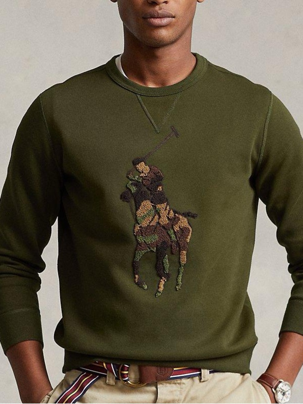 Polo by Ralph Lauren Olive Green Big Pony Crewneck Sweater